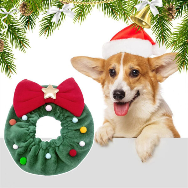 Christmas Pet Bow-knot Collar Friendly To Skin Xmas Pet Scarf WashableParty Pet Dog Neck Strap Scarf - Image 6