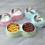 Double Stainless Steel Pet Bowl for Dogs & Cats
